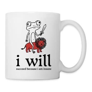 Froschritter with lion companion - Mug - white - Right