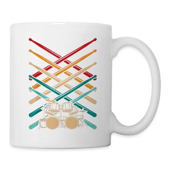 Tambours croisés arc ciel - Mug blanc - blanc - Droite