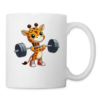 Giraffe Dumbbell Cartoon Fitness Workout Training - Mug - white - Right