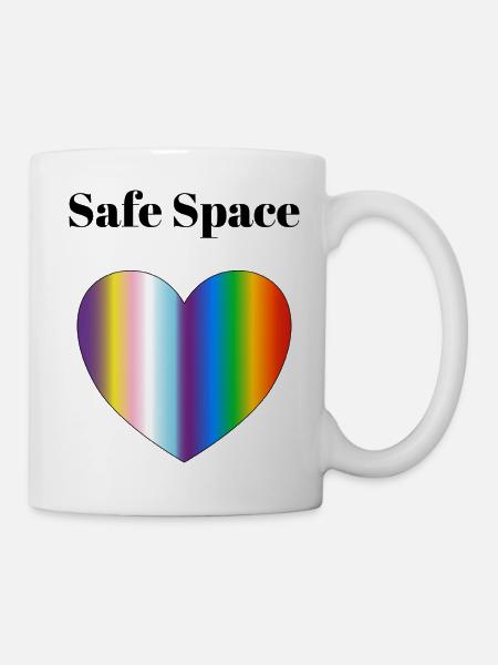 Regenbogengradient Herz-Inklusiver Stolz - Tasse - Weiß