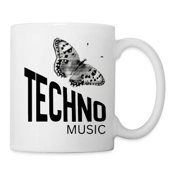 Monochromer Halbton-Schmetterling - Tasse - Weiß - Rechts