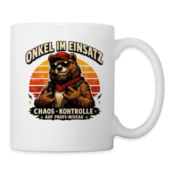 Onkel im Einsatz – Chaos-Kontrolle mit Bär - Tasse - Weiß - Rechts