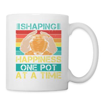 Gifts For Pottery Makers Shaping Happiness Pottery - Mug - white - Right