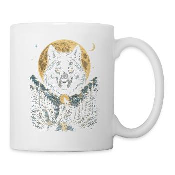 Moonlit Wolf Wilderness - Tasse - Weiß - Rechts