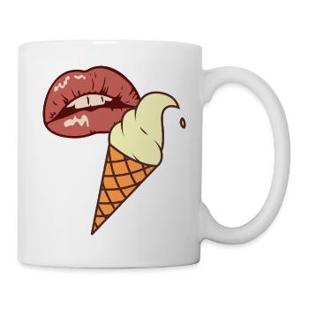 Eis Pop Art Sommer Lippen - Mug - white - Right