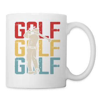 Retro Golf – tee off with passion - Mug - white - Right