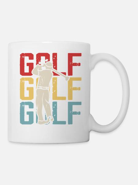 Retro Golf – Abschlag mit Leidenschaft - Tasse - Weiß