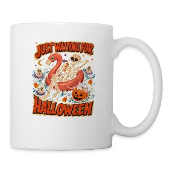 Just Waiting For Halloween Skeleton Flamingo - Mug - white - Right