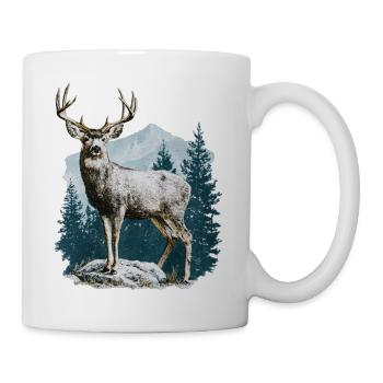 Deer with antlers - Mug - white - Right