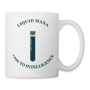 Flüssiges Mana – +100 Intelligenz - Tasse - Weiß - Rechts
