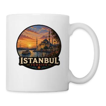 Istanbul Bosporus Sonnenuntergang Urlaub - Tasse - Weiß - Rechts