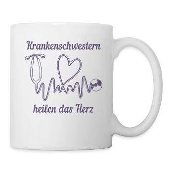Herzformiges Stethoskop: Wir heilen das Herz - Tasse - Weiß - Rechts