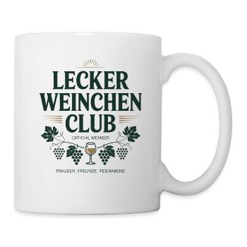 Wein Lecker Weinchen Club Weinliebhaber Rotwein - Tasse - Weiß - Rechts