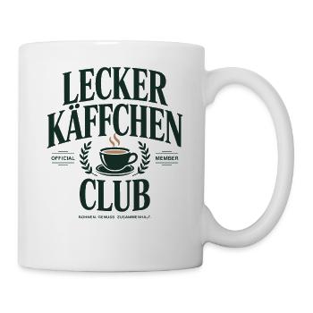 Kaffee Lecker Käffchen Club Espresso Cafe Barista - Tasse - Weiß - Rechts