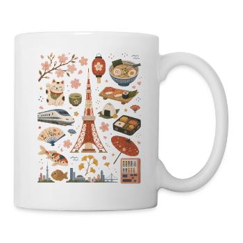Tokyo | Sakura, Ramen & Grande Ville - Mug blanc - blanc - Droite