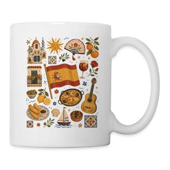 Spanien | Tapas, Sonne & Lebensfreude - Tasse - Weiß - Rechts