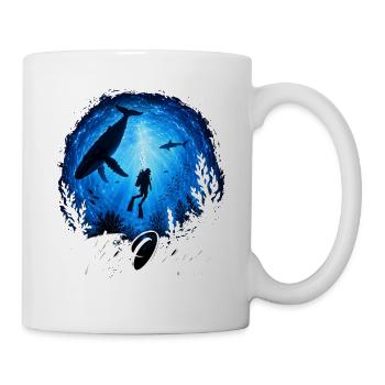 The Ocean Is Calling Deep Sea Diver Whale Shark - Mug - white - Right
