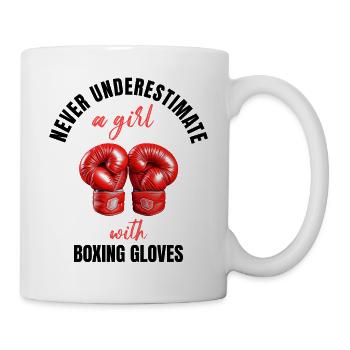 Pouvoir des filles boxeuses - Mug blanc - blanc - Droite