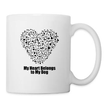 Mon cœur appartient à mon chien - Mug blanc - blanc - Droite