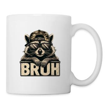 Mec, raton laveur avec des lunettes de soleil - Mug blanc - blanc - Droite