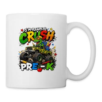 T-Rex Monster Truck Preschool - Mug - white - Right