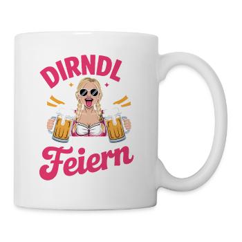 Dirndl? Brauch i ned – nur zum Feiern da - Tasse - Weiß - Rechts