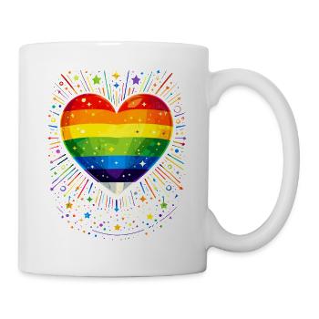 Rainbow Heart for Pride, Love & Diversity - Mug - white - Right