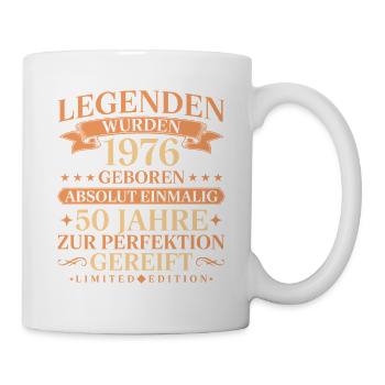 1976 Jahrgang geboren Legenden 50. Geburtstag - Tasse - Weiß - Rechts