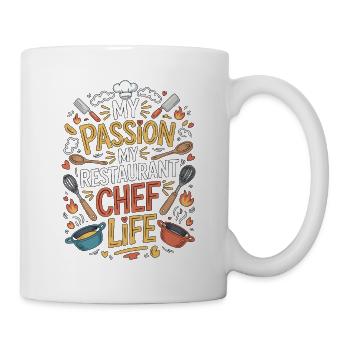 Chef de restaurant Ma passion Ma cuisine de restaurant - Mug blanc - blanc - Droite