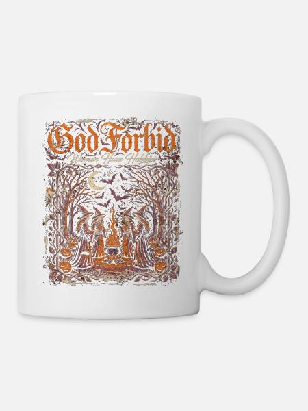 Gott bewahre, Herbsthexen-Lagerfeuer - Tasse - Weiß