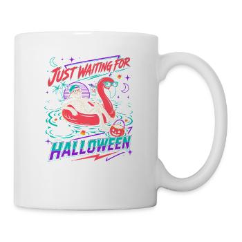 Just Waiting For Halloween Skeleton Flamingo - Mug - white - Right