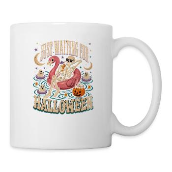 Just Waiting For Halloween Skeleton Flamingo - Mug - white - Right