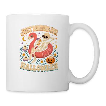 Just Waiting For Halloween Skeleton Flamingo - Mug - white - Right