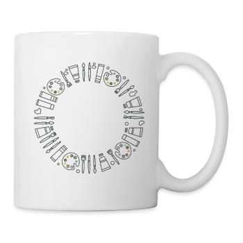 Art circle with brush and palette - Mug - white - Right