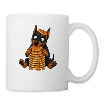 Doberman aux pancakes dessin animé drôle - Mug blanc - blanc - Droite