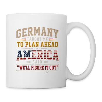 Deutscher Amerikaner Deutsche Wurzeln Stolz - Tasse - Weiß - Rechts