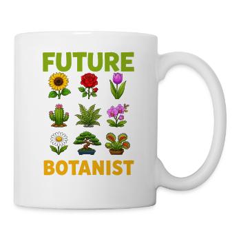 Zukünftiger Botaniker, Niedliche Pflanzen- Und - Tasse - Weiß - Rechts