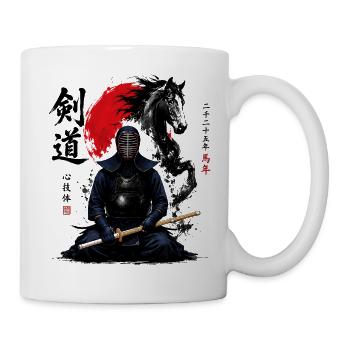 Pferde-Kendo Karate Judo Akido Martial Arts Kendo - Tasse - Weiß - Rechts