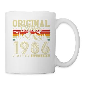 Original Oktober 1986 – 40. Geburtstag Vintage - Tasse - Weiß - Rechts