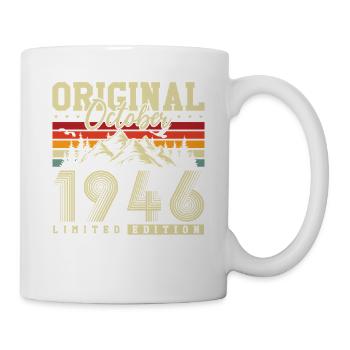 Original Oktober 1946 – 80. Geburtstag Vintage - Tasse - Weiß - Rechts