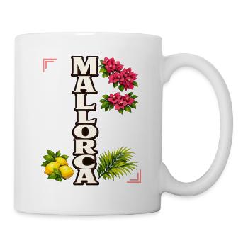 Mallorca Blumen & Zitronen mediterraner Urlaub - Tasse - Weiß - Rechts