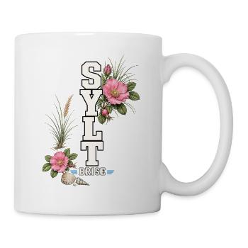 Sylt Brise mit Wildrosen und Nordsee-Flair - Tasse - Weiß - Rechts