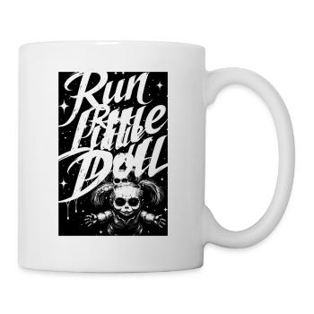 Run Little Doll – Imprimé effrayant - Mug blanc - blanc - Droite