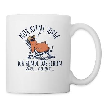 Ich Hendl Das Schon Später Vielleicht Huhn Spruch - Tasse - Weiß - Rechts