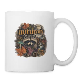 Autumn Raccoon Forest Tee - Mug - white - Right