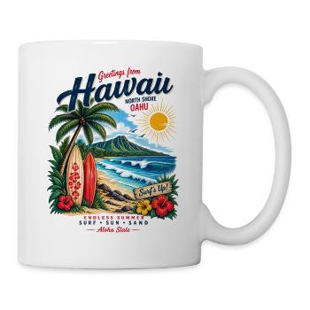 Hawaii Surf & Sunshine Vintage Tee - Mug - white - Right
