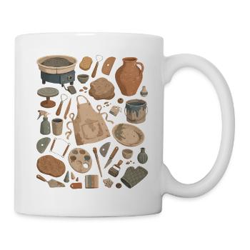 Amour de la poterie | Céramique et poterie - Mug blanc - blanc - Droite