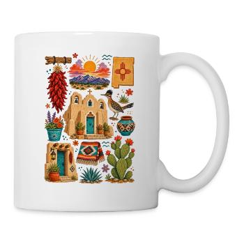 Santa Fe, Nouveau-Mexique | Désert & Sud-Ouest - Mug blanc - blanc - Droite