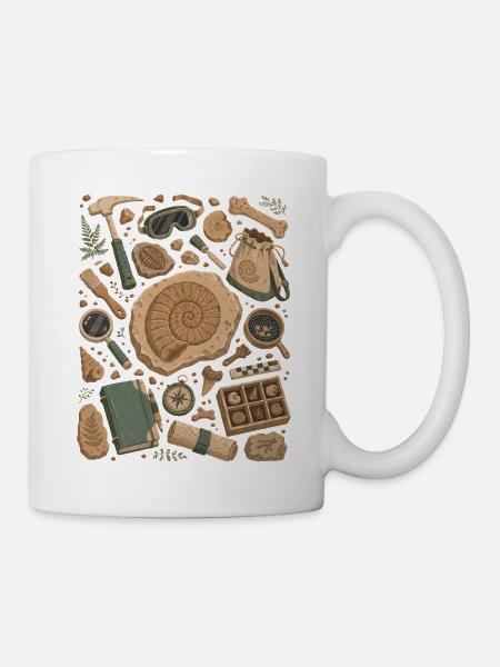 Fossilienjagd | Paläontologie & Ammoniten - Tasse - Weiß