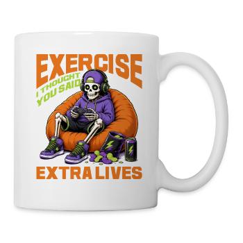 Skeleton Gamer Gaming Halloween - Tasse - Weiß - Rechts
